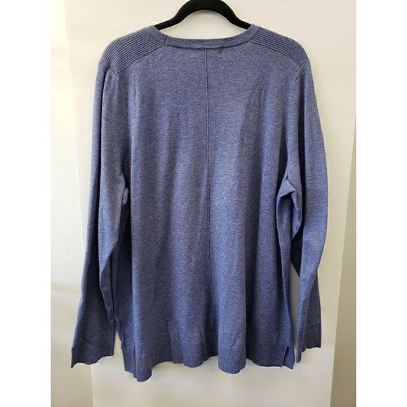 Karen Scott Blue Plus-Size Lightweight Sweater Top - Picture 3 of 5
